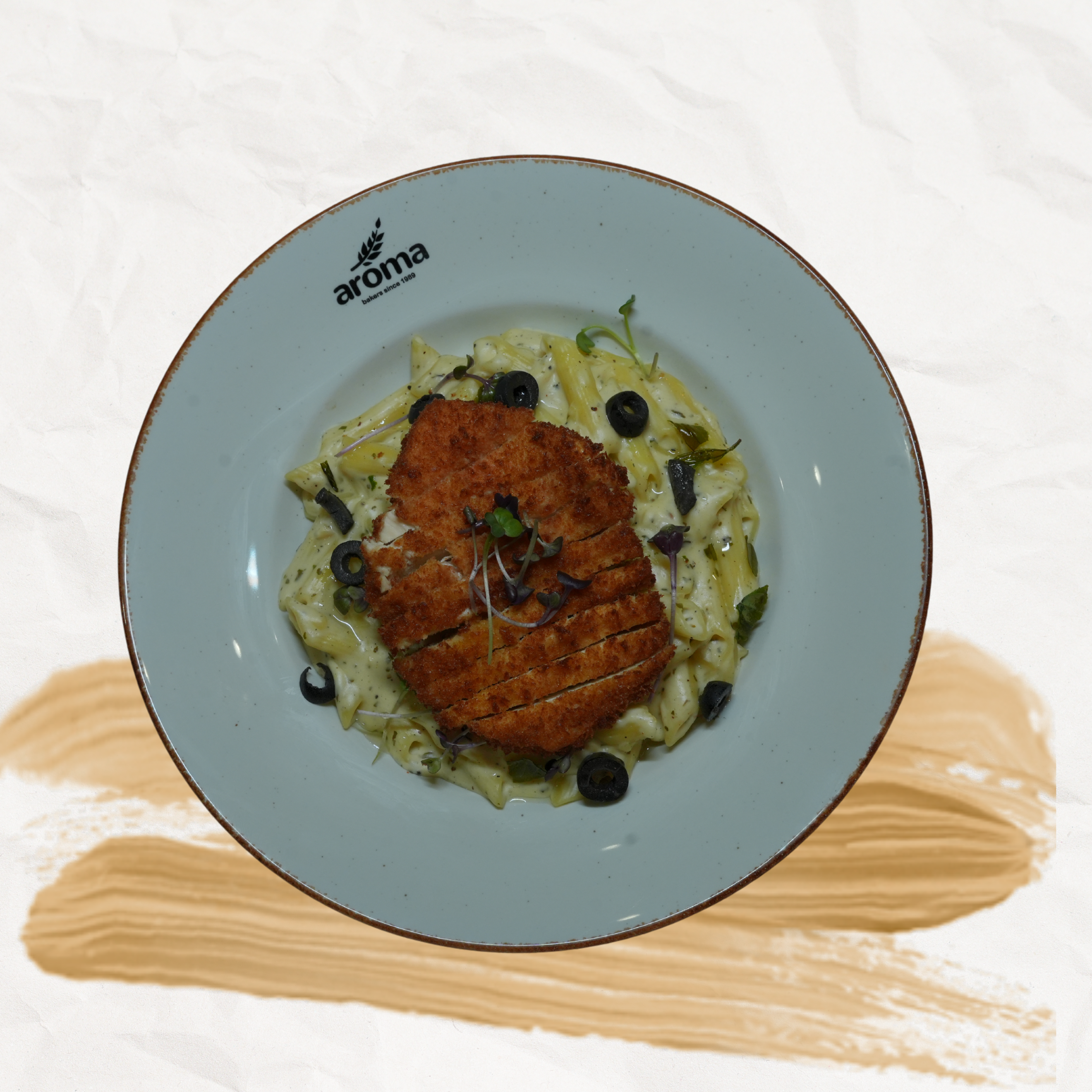 Pasta American Fried Chicken Stearic Alfredo